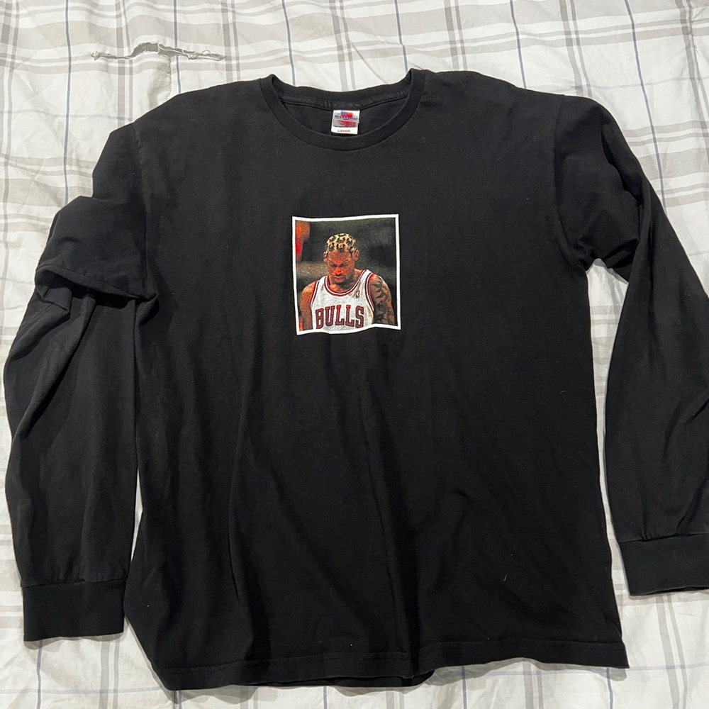 Black Graphic Long Sleeve Shirt